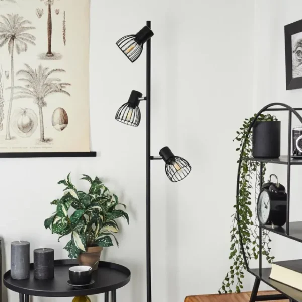 hofstein Lampadaire Verbania Noir, 3 lumières* Lampes Modernes