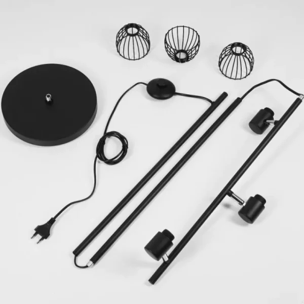 hofstein Lampadaire Verbania Noir, 3 lumières* Lampes Modernes