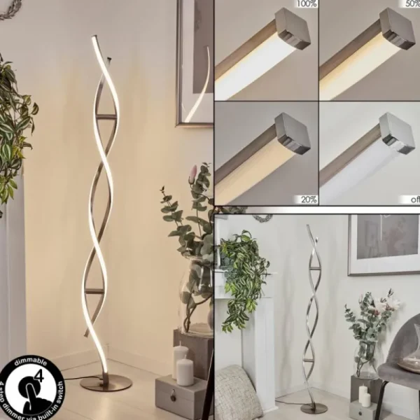 hofstein Lampadaire Wellington LED Acier inoxydable, 2 lumières* Lampes Modernes