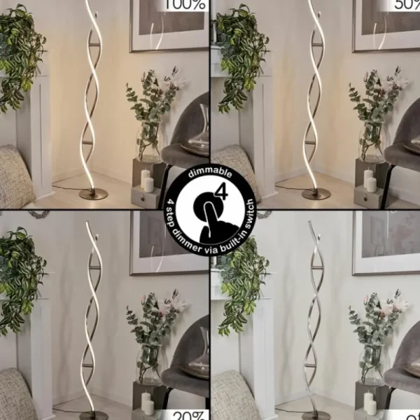 hofstein Lampadaire Wellington LED Acier inoxydable, 2 lumières* Lampes Modernes