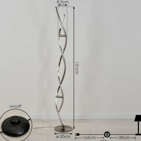 hofstein Lampadaire Wellington LED Acier inoxydable, 2 lumières* Lampes Modernes
