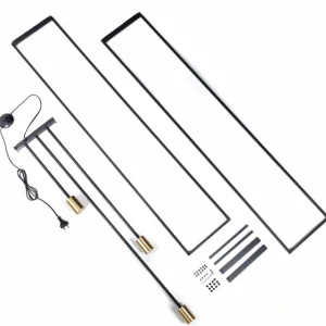 hofstein Lampadaire Woden Laiton, Noir, 3 lumières* Lampes Modernes