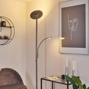 hofstein Lampadaire Wonsbek LED Nickel mat, 2 lumières* Lampes Modernes
