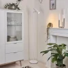 hofstein Lampadaire Zuoz Chrome, Blanc, 1 lumière* Lampes Modernes