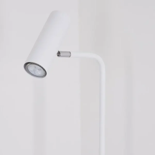 hofstein Lampadaire Zuoz Chrome, Blanc, 1 lumière* Lampes Modernes