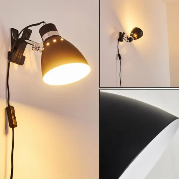 hofstein Lampe à pince Stranderott Chrome, Noir, 1 lumière* Lampes Modernes