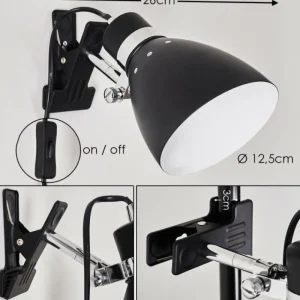 hofstein Lampe à pince Stranderott Chrome, Noir, 1 lumière* Lampes Modernes