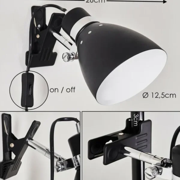 hofstein Lampe à pince Stranderott Chrome, Noir, 1 lumière* Lampes Modernes