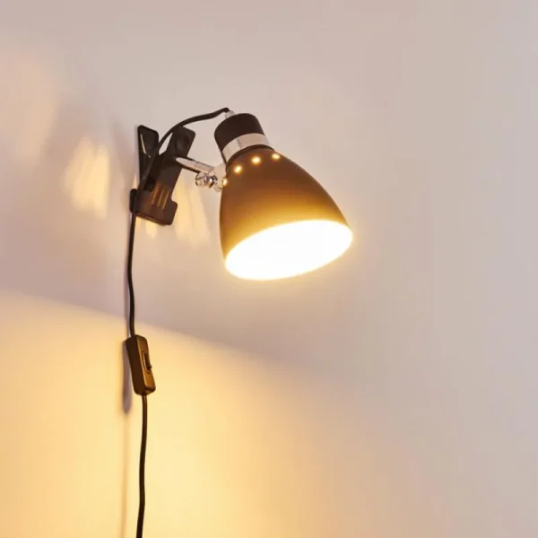 hofstein Lampe à pince Stranderott Chrome, Noir, 1 lumière* Lampes Modernes