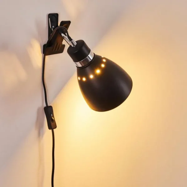 hofstein Lampe à pince Stranderott Chrome, Noir, 1 lumière* Lampes Modernes