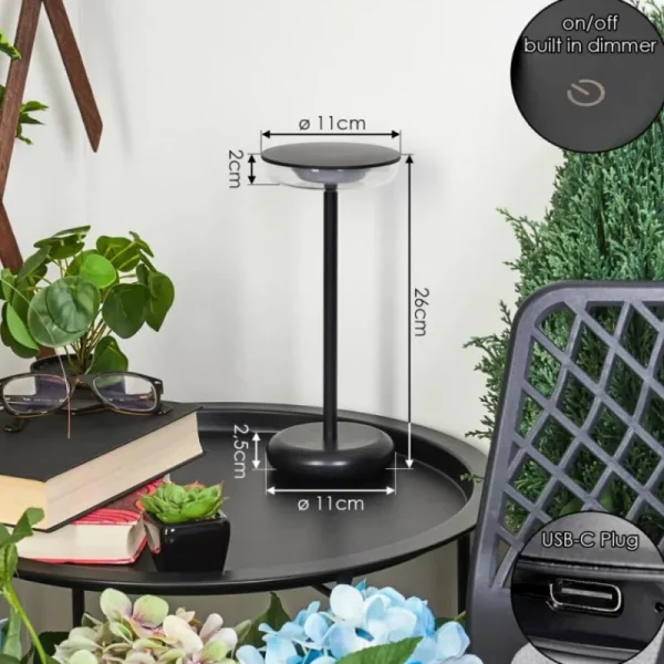 hofstein Lampe à poser Baigorrita LED Noir, 1 lumière* Lampes Modernes