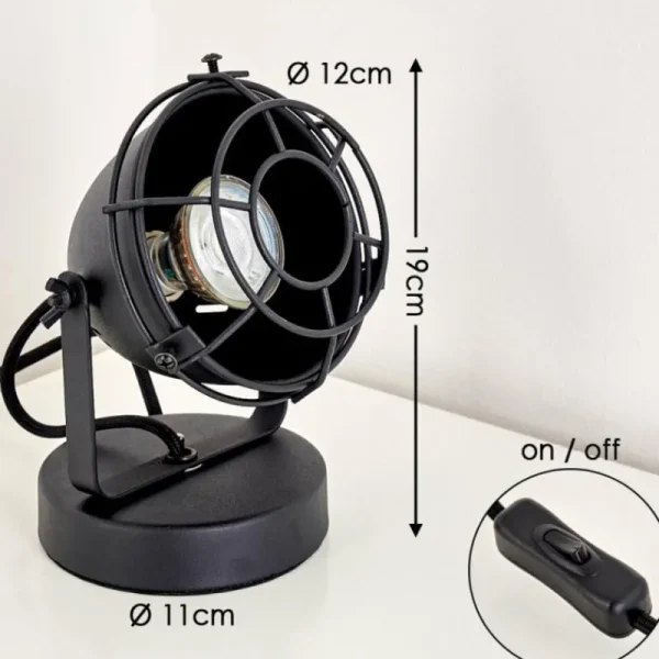 hofstein Lampe à poser Glostrup Noir, 1 lumière* Lampes Modernes