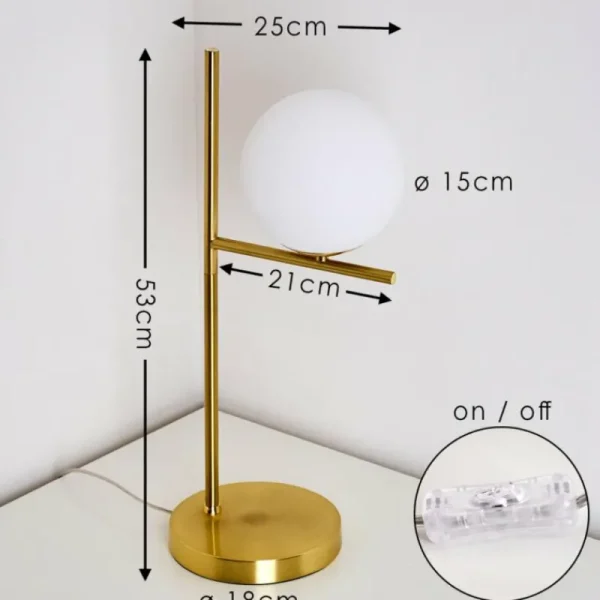 hofstein Lampe à poser Hogatza Laiton, 1 lumière* Lampes En Verre