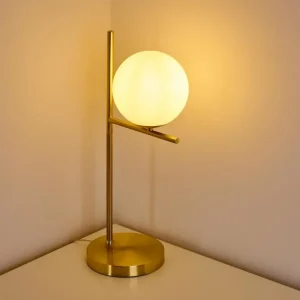 hofstein Lampe à poser Hogatza Laiton, 1 lumière* Lampes En Verre