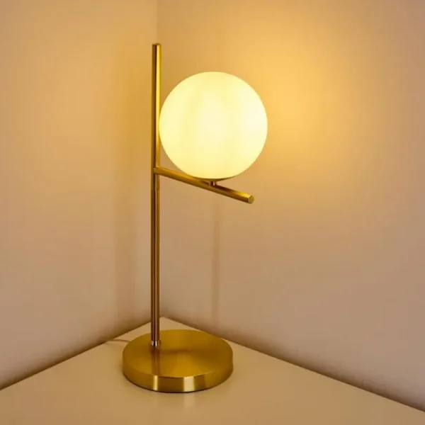 hofstein Lampe à poser Hogatza Laiton, 1 lumière* Lampes En Verre