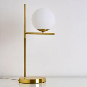 hofstein Lampe à poser Hogatza Laiton, 1 lumière* Lampes En Verre