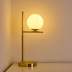 hofstein Lampe à poser Hogatza Laiton, 1 lumière* Lampes En Verre