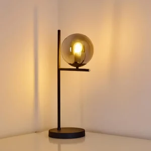 hofstein Lampe à poser Hogatza Noir, 1 lumière* Lampes En Verre