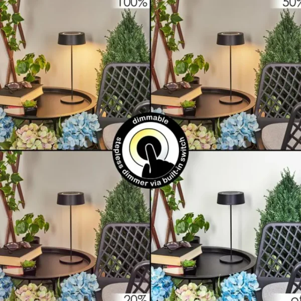 hofstein Lampe à poser Kouvi LED Noir, 1 lumière* Lampes Modernes