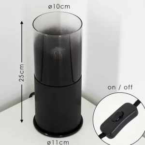 hofstein Lampe à poser Kuparuk Fumée, Noir, 1 lumière* Lampes Modernes