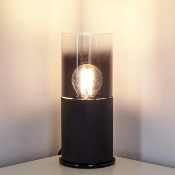 hofstein Lampe à poser Kuparuk Fumée, Noir, 1 lumière* Lampes Modernes