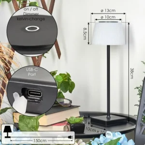 hofstein Lampe à poser Longchamps LED Noir, 1 lumière* Lampes Modernes