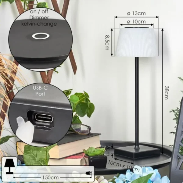 hofstein Lampe à poser Longchamps LED Noir, 1 lumière* Lampes Modernes