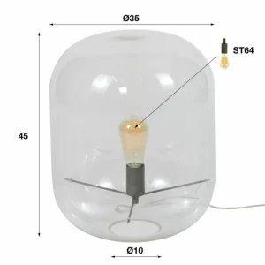 hofstein Lampe à poser Luttelgeest Transparent, 1 lumière* Lampes En Verre