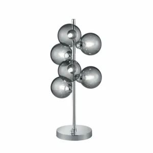 Luminaires Trio Lampe à poser Trio Leuchten ALICIA Chrome, 6 lumières* Lampes En Verre