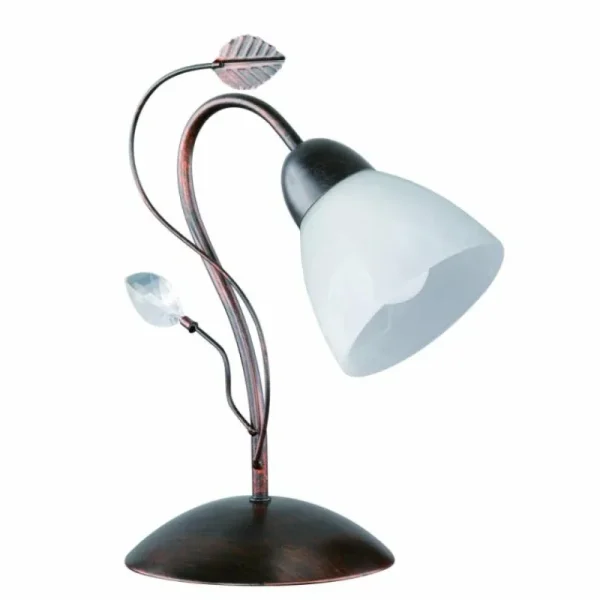 Luminaires Trio Lampe à poser Trio-Leuchten Traditio Brun foncé, Rouille, 1 lumière* Lampes En Verre