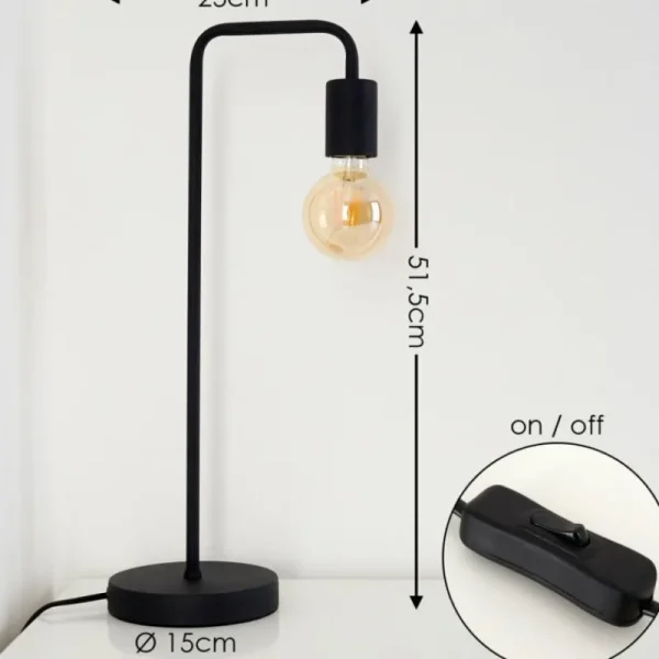 hofstein Lampe à poser Valocolla Noir, 1 lumière* Lampes Modernes