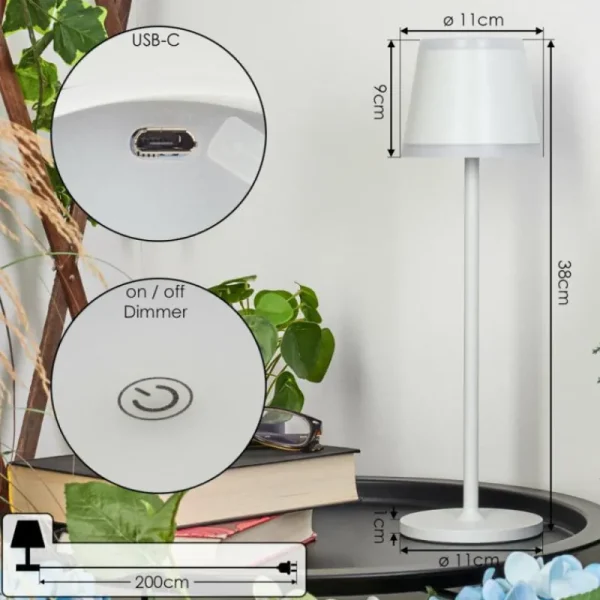 hofstein Lampe à poser Walt LED Gris, 1 lumière* Lampes Modernes