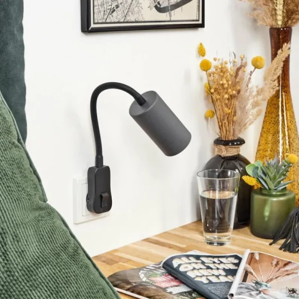 hofstein lampe à prise électrique Javel Noir, 1 lumière* Lampes Modernes