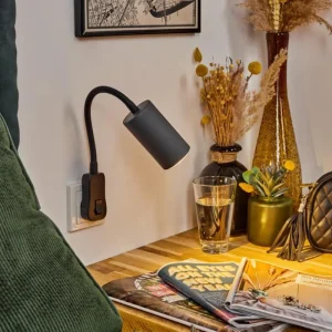 hofstein lampe à prise électrique Javel Noir, 1 lumière* Lampes Modernes