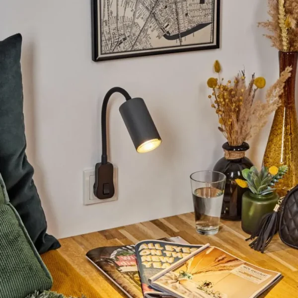 hofstein lampe à prise électrique Javel Noir, 1 lumière* Lampes Modernes