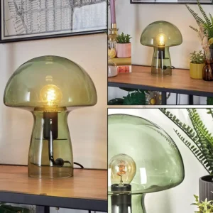 hofstein Lampe Champignon Almagre Lampe à poser Noir, 1 lumière* Lampes En Verre