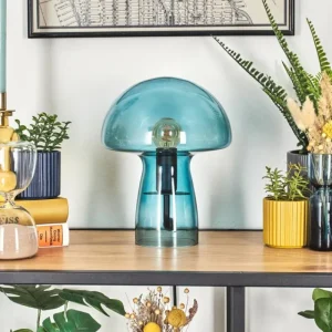 hofstein Lampe Champignon Almagre Lampe à poser Noir, 1 lumière* Lampes En Verre