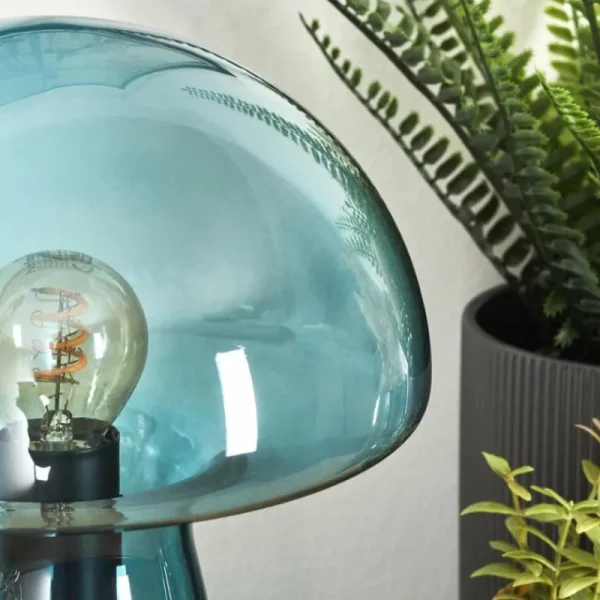 hofstein Lampe Champignon Almagre Lampe à poser Noir, 1 lumière* Lampes En Verre