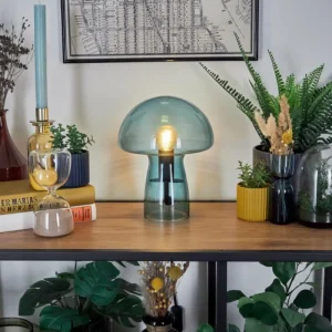hofstein Lampe Champignon Almagre Lampe à poser Noir, 1 lumière* Lampes En Verre