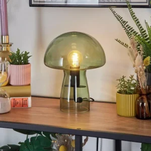 hofstein Lampe Champignon Almagre Lampe à poser Noir, 1 lumière* Lampes En Verre