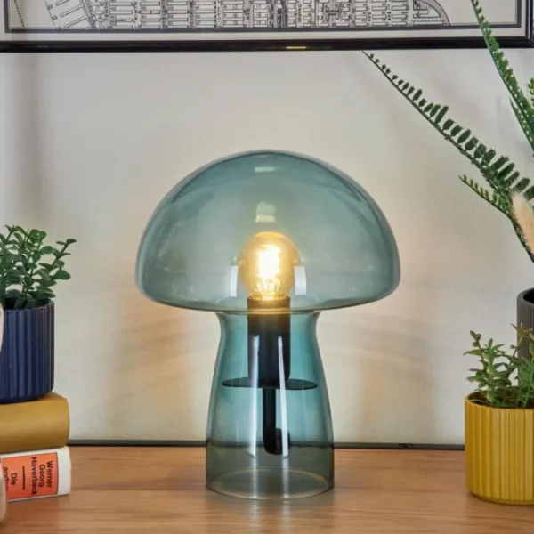 hofstein Lampe Champignon Almagre Lampe à poser Noir, 1 lumière* Lampes En Verre