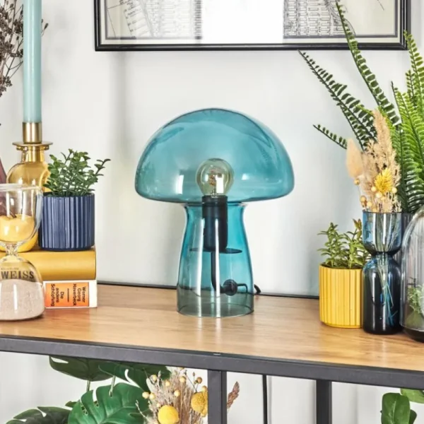 hofstein Lampe Champignon Almagre Lampe à poser Noir, 1 lumière* Lampes En Verre