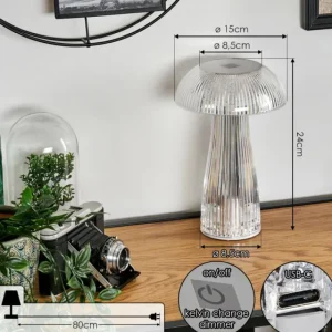 hofstein Lampe Champignon Balsa Lampe à poser LED Transparent, 1 lumière* Lampes Modernes