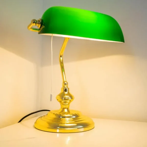 hofstein Lampe de banquier Laiton, 1 lumière* Lampes En Verre