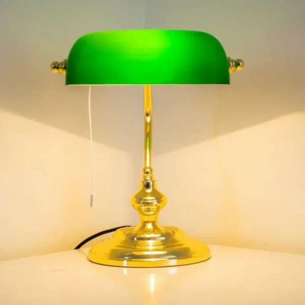 hofstein Lampe de banquier Laiton, 1 lumière* Lampes En Verre