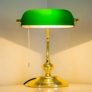 hofstein Lampe de banquier Laiton, 1 lumière* Lampes En Verre