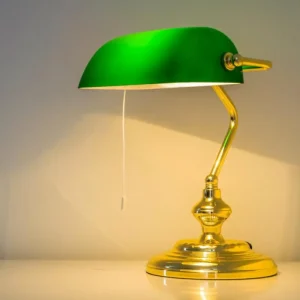 hofstein Lampe de banquier Laiton, 1 lumière* Lampes En Verre