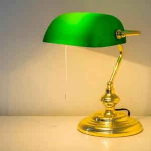 hofstein Lampe de banquier Laiton, 1 lumière* Lampes En Verre