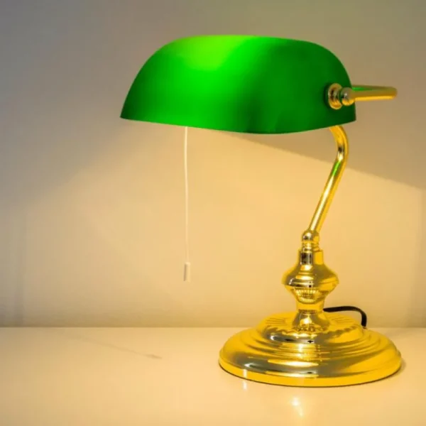 hofstein Lampe de banquier Laiton, 1 lumière* Lampes En Verre