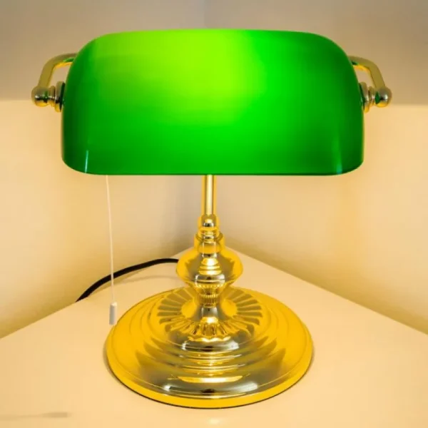 hofstein Lampe de banquier Laiton, 1 lumière* Lampes En Verre